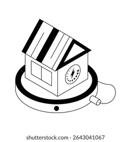 Get a glimpse of this isometric icon of house power