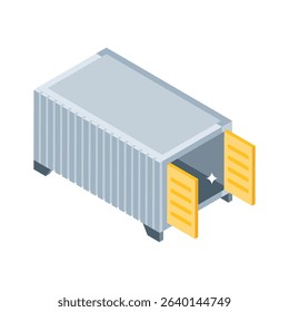 Get a glimpse of this isometric shipping container icon