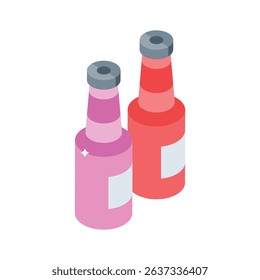 Get a glimpse of this isometric soda bottles icon