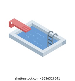 Get a glimpse of this isometric swimming pool setup