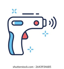 Get a glimpse of this linear style infrared thermometer icon