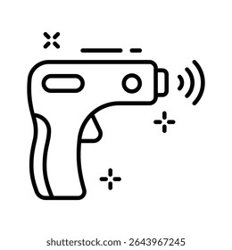Get a glimpse of this linear style infrared thermometer icon