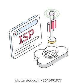 Obter uma ideia deste ícone isométrico premium mostrando o armazenamento na Web