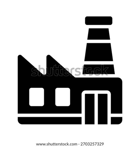 Get a glimpse of this trendy glyph icon showing factory building