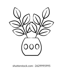 Echa un vistazo a este icono de doodle de hojas de moda