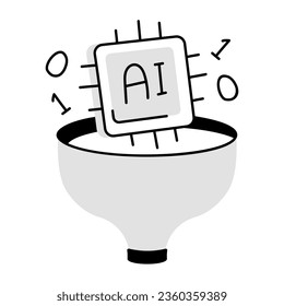 Icono dibujado a mano del filtro de ai 