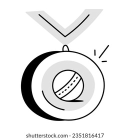 Icono dibujado a mano de la medalla de juego 