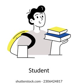 Get a hand drawn illustration of student 