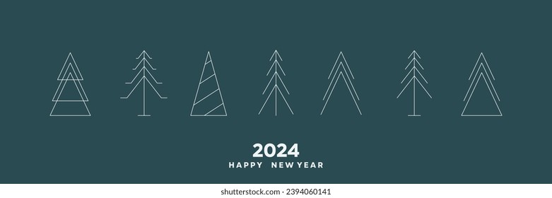 Get a Happy New Year 2024 card with a modern color design.