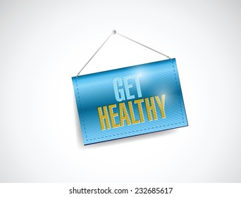 get healthy banner illustration design over a white background