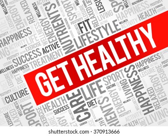 Get Healthy word cloud background, health concept