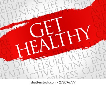 Get Healthy word cloud, health concept