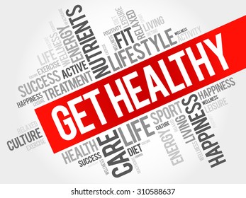 Get Healthy word cloud, health concept