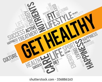 Get Healthy word cloud, health concept
