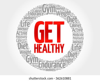Get Healthy word cloud, health concept