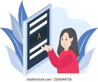 get high scores from exams, college entrance exams, flat design