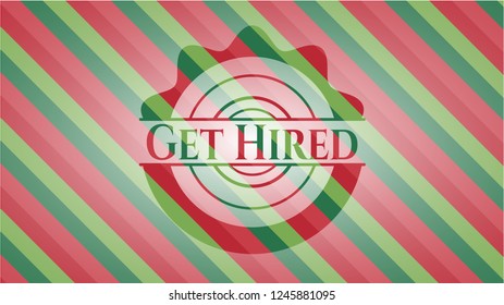 Get Hired christmas badge background.