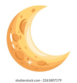 Get hold of crescent flat sticker 