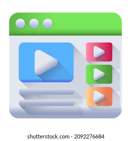 Obtén este asombroso icono plano de videos web 