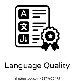 Get hold on this amazing solid icon of language quality 