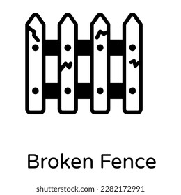 Get hold on this amazing solid icon of broken fence 