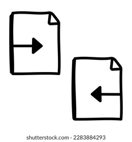 Get hold on this amazing doodle icon of files exchange 