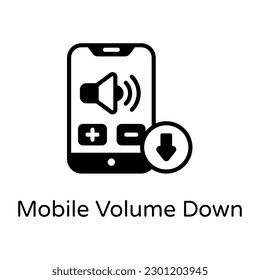 Get hold on this amazing solid icon of mobile volume down 