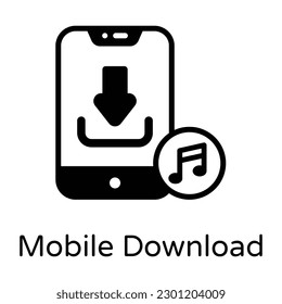 Get hold on this amazing solid icon of mobile download 