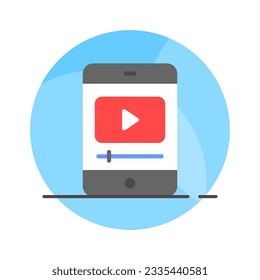 Get hold on this amazing icon of mobile video in trendy style, ready to use icon