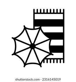 Get hold on this beautifully designed icon of umbrella and mat in modern style