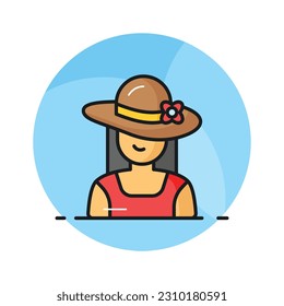 Get hold on this carefully crafted vector of woman avatar in modern style