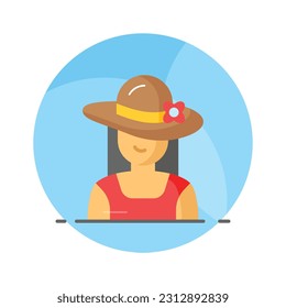 Get hold on this carefully crafted vector of woman avatar in modern style