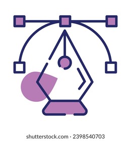 Halten Sie sich an dieses kreative Symbol des Stift-Werkzeugs fest, der modern und flach ist