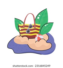 Halten Sie sich an diese handgezeichnete, kreativ gestaltete Strandtasche