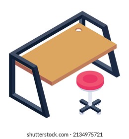 Get hold on this editable isometric icon of modern table 

