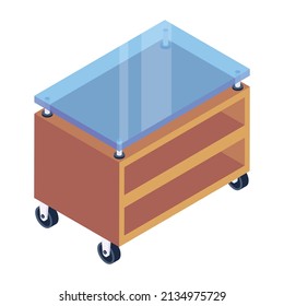 Get hold on this editable isometric icon of modern table 

