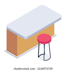 Mantener este icono isométrico editable de la tabla moderna 

