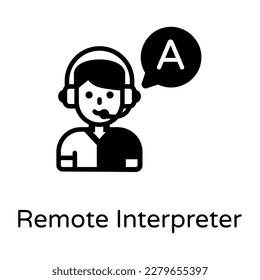 Get hold on this editable solid icon of interpreter 