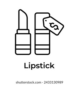 Halten Sie dieses editierbare Icon von Lippenstift, Make-up-Zubehör