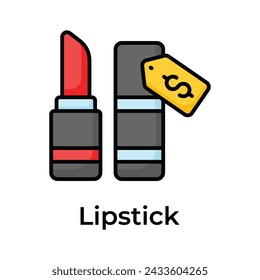 Get hold on this editable icon of lipstick, makeup accessory