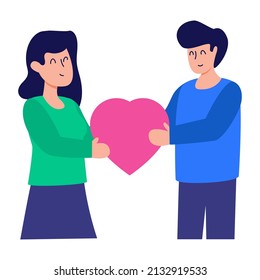 Get hold on this flat icon of love proposal 

