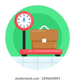 Get hold on this flat icon of luggage weight 