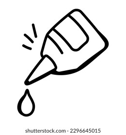 Halten Sie sich an diesem handgezeichnet Symbol der Tropfenflasche fest 