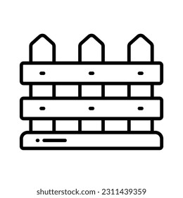 Sostén este asombroso icono de la cerca en estilo editable, enterrado en madera