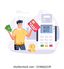 Get hold of this barcode payment flat illustration 

