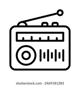 Agarra este hermoso icono de la radio, viejo dispositivo de radiodifusión