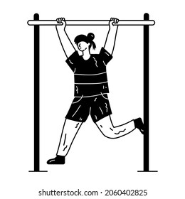 Get hold of this editable hand drawn illustration of exercise bar 