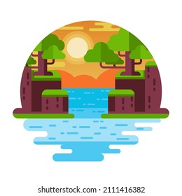 
Obtén este paisaje natural llamativo, diseño vectorial 

