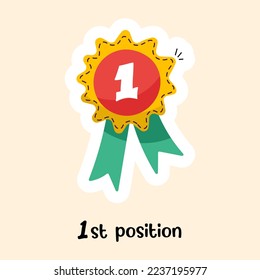 Get hold of this flat sticker of 1st position 