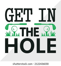 Get In The Hole Printable Vector Illustration